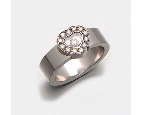Brillantring von Chopard aus der Kollektion "Happy Diamonds". Weißgold, gest. 750. Ausgefasst mit Diamanten von zus. ca. 0,24