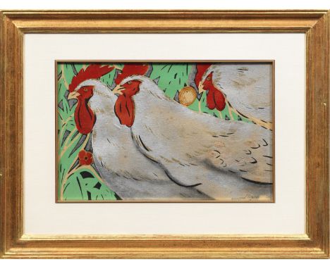 Georges Manzana-Pissarro (1871 Louveciennes - 1961 Menton)Drei HühnerDer vielseitige Künstler und Sohn von Camille Pissarro s