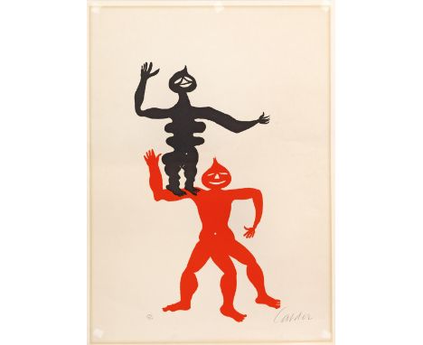 Alexander Calder (1898 Philadelphia - 1976 New York)"Deux acrobates" (Zwei Akrobaten). OriginaltitelFarblithographie/Velin, 1