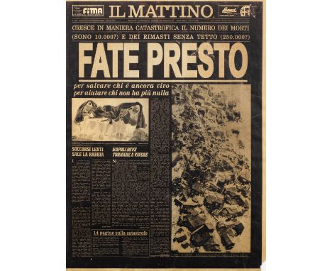 Andy Warhol (1928 Pittsburgh - 1987 New York)Zeitungstitel "Il Mattino"Fotosiebdruck/Papier, 1980. Titelseite der italienisch