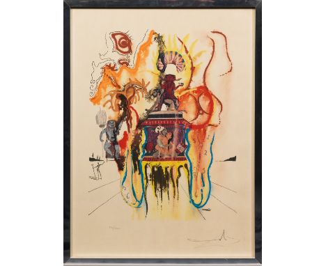 Salvador Dalí (1904 Figueras - 1989 ebenda)"Mystisch". OriginaltitelFarblithographie/Arches France, 1973. Aus der Serie "Vier