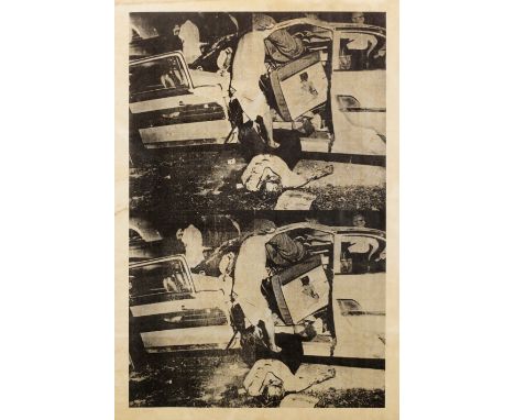 Andy Warhol (1928 Pittsburgh - 1987 New York) "Saturday Disaster" (Samstagsunglück). OriginaltitelFotosiebdruck/Papier, 1964.