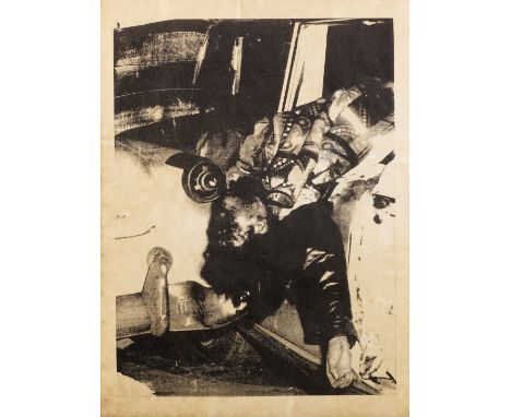 Andy Warhol (1928 Pittsburgh - 1987 New York)"Ambulance Disaster" (Unglück mit Rettungswagen). OriginaltitelFotosiebdruck/Pap