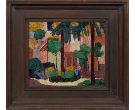 Martha Wittwer-Gelpke (1875 Basel - 1959 Herrliberg)"Gartenmotiv I". OriginaltitelExpressionistische, von den Malern des "Bla