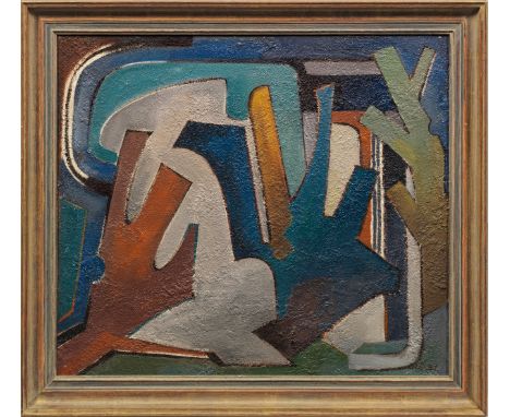 Alexandra Povòrina (1885 St. Petersburg - 1963 Berlin)Abstrakte KompositionDoppelseitiges Gemälde. Schauseitig Komposition au
