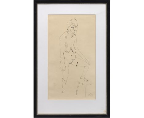 Otto Dix (1891 Untermhaus/Gera - 1969 Singen)"Anna II"/"Anna stehender Akt IV". OriginaltitelMit sicherem Strich ausgeführte 