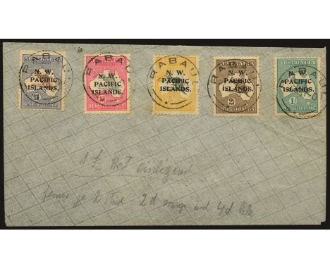 Stamps of Australia overprinted: 1915-16 wmk w2 10s grey and pink (SG 84), sub type 'a', wmk w6 £1 brown and ultramarine (SG 