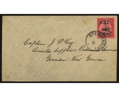 Stamps of Marshall Islands surcharged: 1914 (16 Dec) Setting 2  with surcharge spaced 5mm, 8d on 80pf black and carmine/rose,