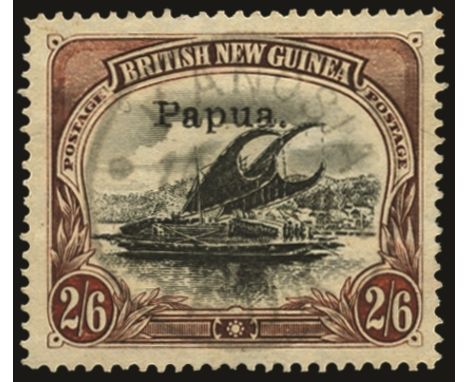 Kanosia: 1907 2s6d black and brown with horizontal wmk (SG 37var) with very fine light "KANOSIA" cds (Lee 79), short perf at 