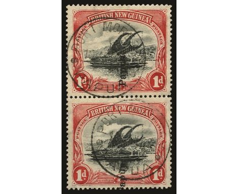 1907  Brisbane overprint, 1d black and carmine on thin paper with wmk vertical, error overprint vertical (SG 39a), vertical p