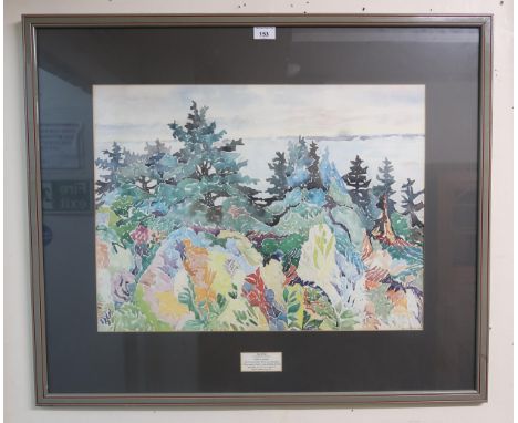 A framed print titled "Pine ledge" by Hans Moller Condition Report:Available upon request