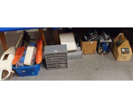 A lot remote controlled aircraft model parts, accessories, books, manuals and tools Condition Report:Available upon request