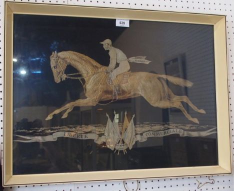 An equestrian tapestry "liberte comerciale" Condition Report:Available upon request