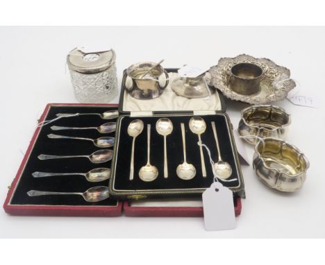 A cased set of silver coffee spoons, by Travis, Wilson &amp; Co Ltd, Glasgow 1955, another set by Henry Tatton &amp; Son, Bir