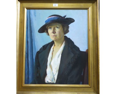 BRITISH SCHOOL&nbsp;Portrait of a lady, head and shoulders, oil on canvas, 60 x 50cm Condition Report:Available upon request