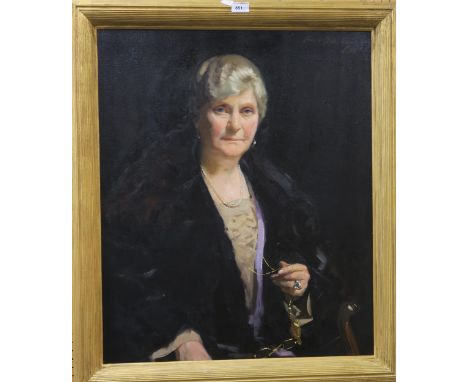 COWAN DOBSON&nbsp;Portrait of a lady and gentleman, signed, oil on canvas, dated, (19)25, 74 x 62cm&nbsp; Condition Report:Av