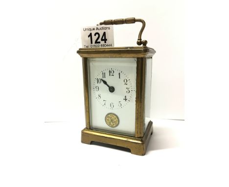 A brass carriage clock