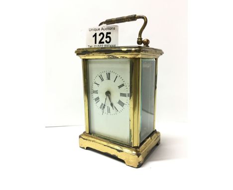 A brass carriage clock