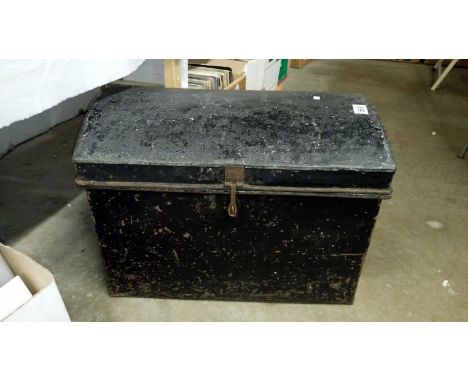 A tin trunk