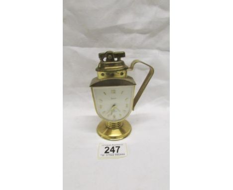 A Vintage Swiza novelty alarm clock/lighter