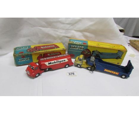 A boxed Corgi 1100 'Carrimore' low loader and a boxed 1110 Mobilgas petrol tanker