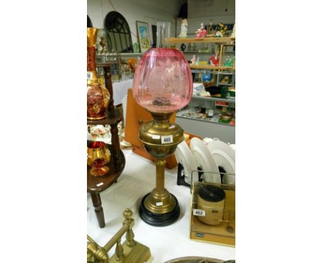 A Victorian oil lamp