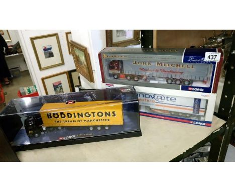 3 boxed Corgi CC12001, CC13414, 75202, John Mitchell Boddingtons Inovate commercial vehicles