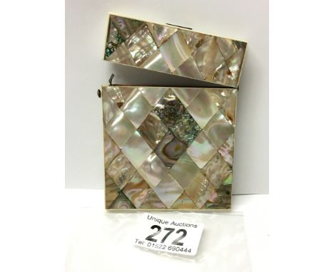 A 19th century mother of pearl card case