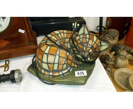 A Tiffany style cat table lamp, 