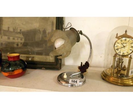 A chrome art deco table lamp