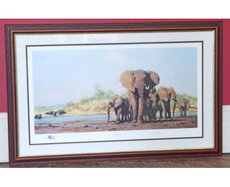 After David Shepherd-"Evening In Africa"-Signed limited edition print Condition reports cannot be done for our Interiors sale