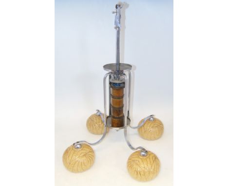 Art Deco period four branch light fittings. 
