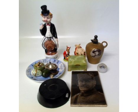 Wedgwood "Fiery Cross" plate, J.H. Barratt & Co. tile of General Foch, R/D Santa Bunnykins etc. Condition reports cannot be d