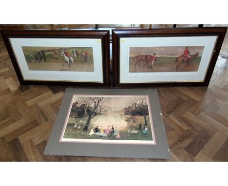 Two prints after Lionel Edwards, Returning Home and Rails, also a Helen Bradley unframed print (3). Condition reports cannot 
