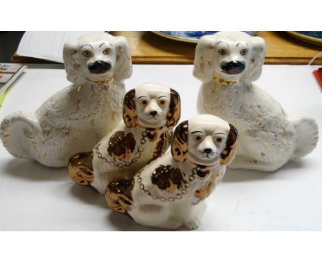 2 Pairs of Staffordshire Mantel dogs 