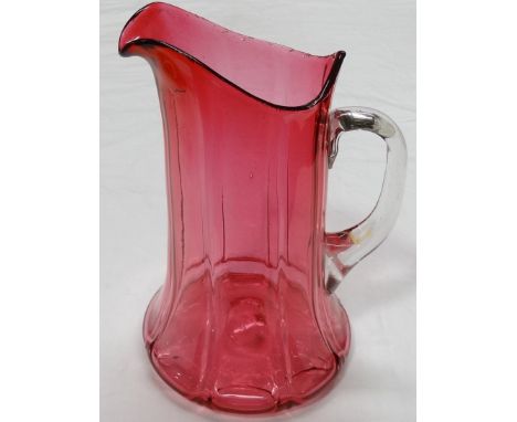 Ruby glass cordial jug 