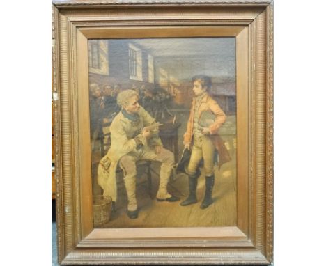 Large oleograph - Wellingtons first Encounter with the French 16" x 22"