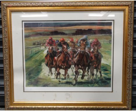 Gilt framed Ltd. Ed. Print Goodwood by Claire Eva Burton 