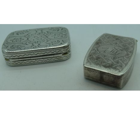 Silver snuff box + a silver pill box 