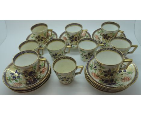 10 Crown Derby coffee cans + 12 saucers 
