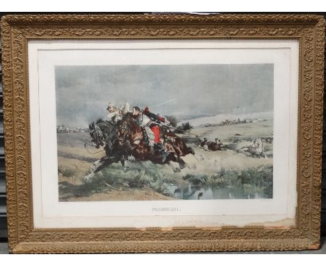 Framed large print of Franco Prussian War scene Prissonier 1 signed Aime Morot 1888 Goupil Paris 