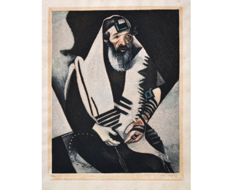 MARC CHAGALL(Bielorussia 1887 - San Paolo di Venza 1985)L'ebreo in preghiera o Rabbino di Vitebsk, 1920/1922Acquaforte acquat