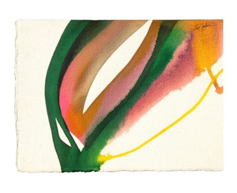 PAUL JENKINS(Stati Uniti 1923 - 2012)Phenomena double twist, 1963Acquerello su carta cm 28x38Firma in alto a destraFirma, tit