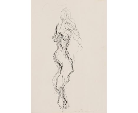 ERNESTO TRECCANI(Milano 1920 – Milano 2009)FiguraChina su carta applicata su cartoncino cm 29,7x20Firma al fronteOpera in cor