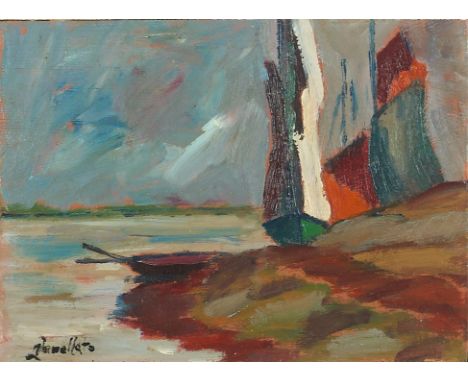 ALFREDO ZANELLATO(Mesola 1931 – Lagosanto 2021)PaesaggioOlio su tavola di legno cm 13,7x18,7Firma al fronteOpera in cornice