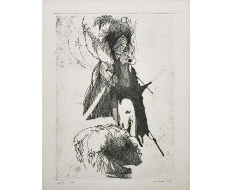 GIUSEPPE GUERRESCHI(Milano 1929 – Saint-Laurent-du-Var 1985)Gente, 1959Incisione cm 70x50 Es. 4/4Firma e anno in basso a dest
