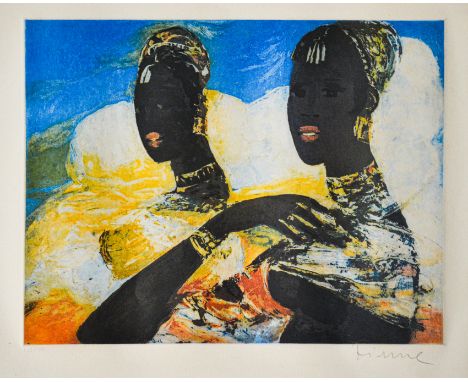 SALVATORE FIUME(Comiso 1915 – Milano 1997)Senza titolo (Le Somale),Acquaforte acquatinta cm 86x68 Es. 142/150Firma in basso a