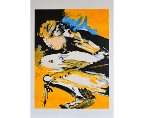 REMO BRINDISI(Roma 1918 – Lido di Spina 1996)PastoreLitografia, cm 70x50, Es. P.A.Firma, tiratura e timbro "Dialoghi club Bie