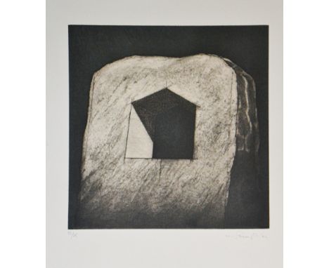 GRAZIANO POMPILI(Fiume 1943)Pieno di merito, ma poeticamente abita l'uomo, 2004Acquaforte, acquatinta e ceramolle cm 70x50  E