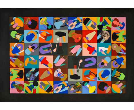RENATO VOLPINI(Napoli 1934 – Milano 2017)Prova unicaSerigrafia a collage, cm 104x145 (Dittico)  es. XXIV/LFirma, tiratura e t